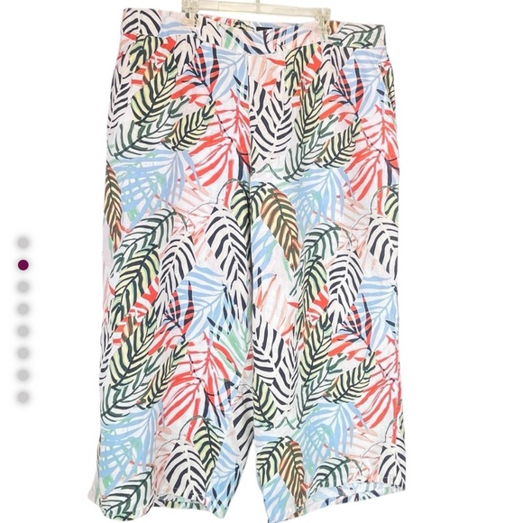 Tahari Pants - Tahari Multicolor Tropical Print Wide Leg Pants